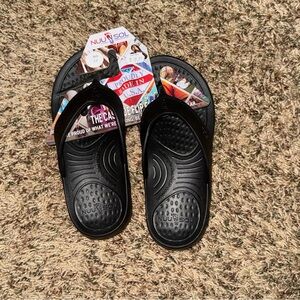 NuuSol Cascade Flip Flop Thong Sandal Women’s 4 Kids 2 Black New USA